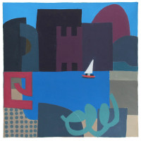 a img 0916   unterwegs mit weissem segel     2024   .   60x60 in r.x70